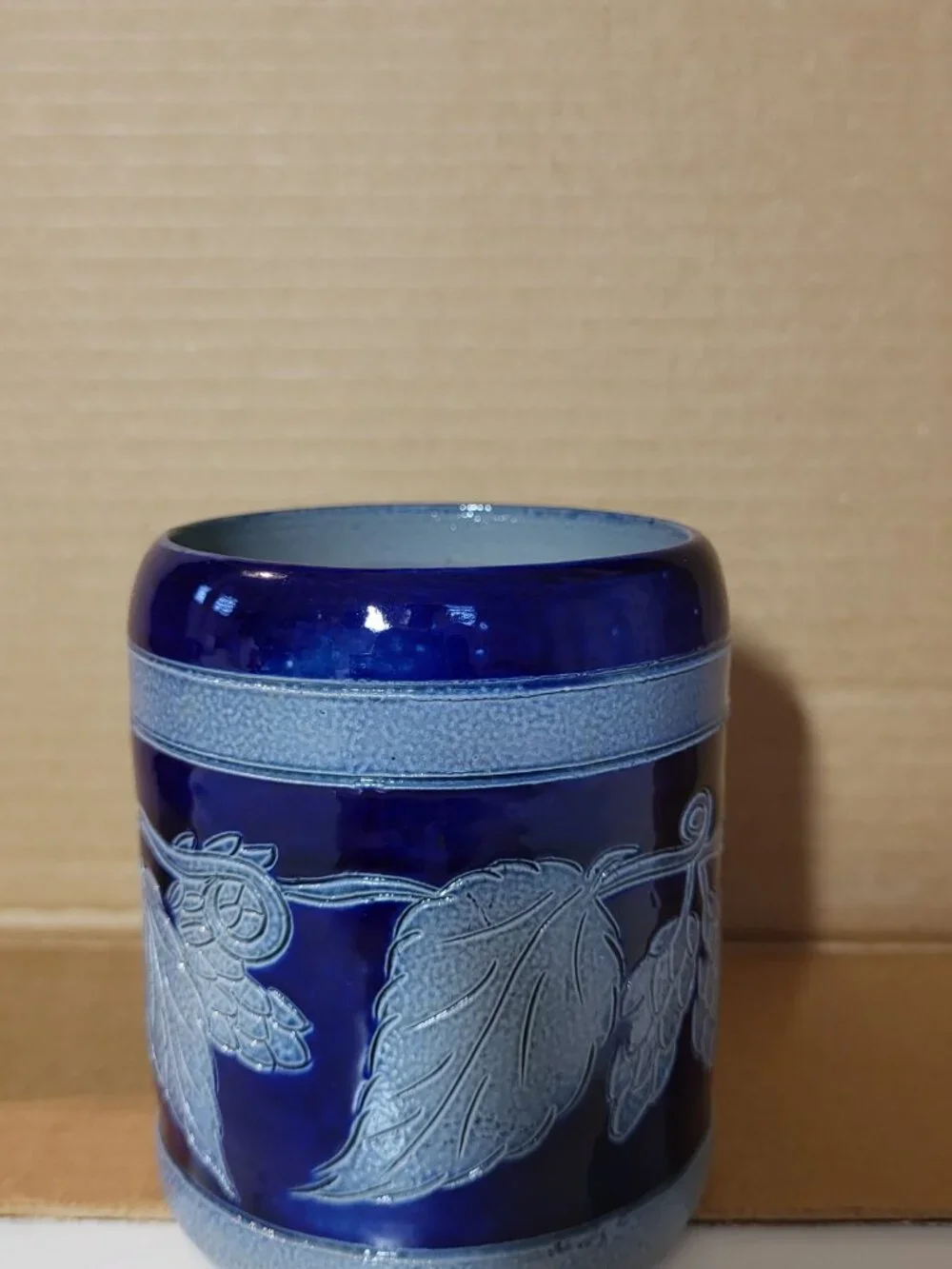 Vintage Betschdorf France Salt Glazed Pottery Beer Mug Stein Grape H Remmy
